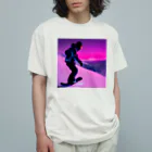 COOL×3の孤独のスノーボーダー オーガニックコットンTシャツ