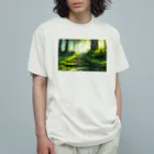 卯月なのかのGreen Green Journey　〜陽光に照らされた新緑の旅〜　No.2　「緑風の誘い」 オーガニックコットンTシャツ