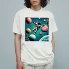 seiya_CosmicPioneerの惑星間の航路：宇宙の冒険 オーガニックコットンTシャツ