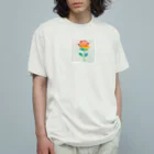 boBのお絵描き風 レインボーローズ オーガニックコットンTシャツ