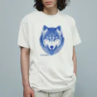 aokitaのリアルウルフデザイン［ブルー］ Organic Cotton T-Shirt