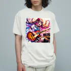 AI-Bignnerのギタリスト女子　アニメ オーガニックコットンTシャツ