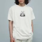 rererenoojisamaの休んでいるウサギ オーガニックコットンTシャツ