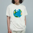 コチ(ボストンテリア)の地球(ドット絵) Organic Cotton T-Shirt