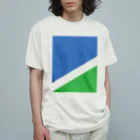 minimaltのミニマリズムデザインな気分　青と緑 オーガニックコットンTシャツ