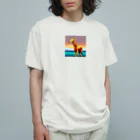 Zep11138のドット絵キリン オーガニックコットンTシャツ