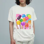 Kstyleのカラフルなキャンディイメージ オーガニックコットンTシャツ