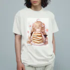 Crook-Aaronのゆるふわパンケーキちゃん オーガニックコットンTシャツ