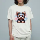 ガオのお店のかわいいヨークシャテリアのグッズ オーガニックコットンTシャツ