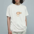 ama_mimi8のたいやきをかぶるねこ オーガニックコットンTシャツ