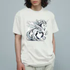 M Iemitsu / Fumiya Yasuda 康田二三也(作詞作曲家)レイキヒーラーの伝承のささやき: 神秘的なユニコーン Organic Cotton T-Shirt