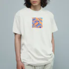 理系大学院生の出力のteal orange オーガニックコットンTシャツ