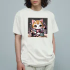 acisoneartの猫のメイクアップアーティスト オーガニックコットンTシャツ