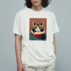 suzuki_illustのにゃーめん。 オーガニックコットンTシャツ