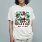 TACHYONJAPANのMerry Christmasシリーズ　サンタのサマークリスマス」 オーガニックコットンTシャツ