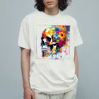 モツ鍋屋の花と髑髏02 Organic Cotton T-Shirt