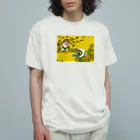 半紙半生の風神雷神図DINOSAUR オーガニックコットンTシャツ