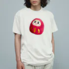 ゆずずショップの幸運だるまさん オーガニックコットンTシャツ