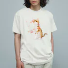 姫とすずり。の花となるねこ Organic Cotton T-Shirt