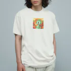 junji8000のかわいい創造のタツノオトシゴ オーガニックコットンTシャツ