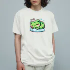 Shiba_IncのSleeping frogs(熟睡する蛙) Organic Cotton T-Shirt