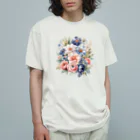 ファンシーTシャツ屋のパステルカラーの花束 オーガニックコットンTシャツ