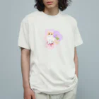 猫が好きすぎる絵描き　キジシマ ミキのエキゾチックショートヘアちゃんとビオラ Organic Cotton T-Shirt