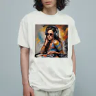 Olivi　StyleのDJ 女性イラスト オーガニックコットンTシャツ