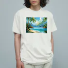 Happy Shopの南国の静かな海 Organic Cotton T-Shirt