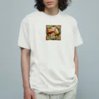 テケテケのキリンのステンドグラス柄グッズ Organic Cotton T-Shirt