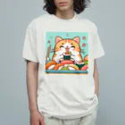 zuuu-の☆す☆し☆ね☆こ☆ オーガニックコットンTシャツ