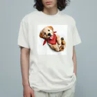 Mioキャンバスの夢工房　 の可愛らしい子犬 オーガニックコットンTシャツ