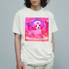 ふぇありぃているのお花見犬 オーガニックコットンTシャツ