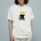 loveclonesのレッサーパンダ 0625 ZOOロゴ りんご大好き柄 オーガニックコットンTシャツ