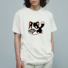 NyanClosetのお魚くわえて走る猫です。 オーガニックコットンTシャツ