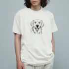 Matsue Hannaの笑顔のゴールデンレトリバー Organic Cotton T-Shirt