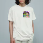 Louvreのペアがえる オーガニックコットンTシャツ