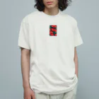 モノクロの赤花 Organic Cotton T-Shirt