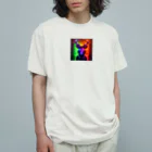 北の動物達と日常風景のポップなエゾシカ Organic Cotton T-Shirt