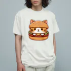 ゆるきゃら製作所の猫バーガー オーガニックコットンTシャツ