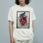 ポコ天市場のきゅうきゅうしゃの絵 オーガニックコットンTシャツ