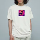 ZeroCreativeのネオンな鹿 オーガニックコットンTシャツ