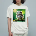 Animal Canvas Collectionの森のふくろう オーガニックコットンTシャツ