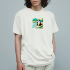 yumiceのice meets オリガミカワウソ オーガニックコットンTシャツ