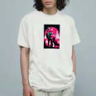 dorakiti0712のトワイライトフォックス・ピンクハント オーガニックコットンTシャツ