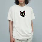 アニマルグッズストア　OPIの黒い毛並みの猫 オーガニックコットンTシャツ