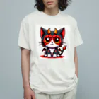 zuuu-の！結構強い悪魔にゃんこ！ オーガニックコットンTシャツ