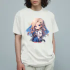 honoka_tの金髪ちびキャラ美少女 オーガニックコットンTシャツ