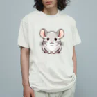 もふっとチンチラ🐭のチンチラ（シナモン） オーガニックコットンTシャツ