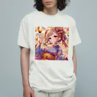 推しの美少女とアイドルのお祭りを楽しむ浴衣美少女 Organic Cotton T-Shirt